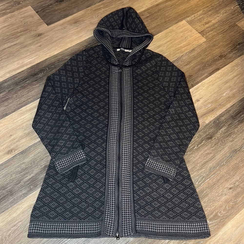 Athleta gray long hooded sweater
